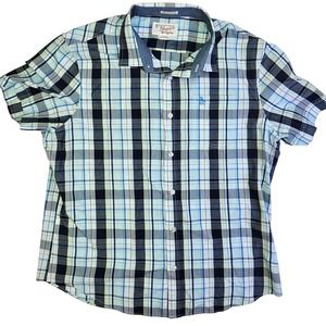 Original Penguin Heritage Slim Fit Men's Plaid Short Sleeve Button Up Shirt L XL
